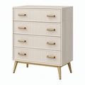 Cassettiera 80 x 40 x 100 cm in pannelli a base di legno bianco crema con 4 cassetti stile moderno