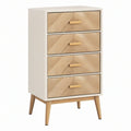 Cassettiera 60 x 40 x 100 cm in legno beige e naturale - stile nordico con 4 cassetti