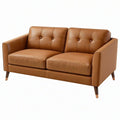 Divano 2 posti 160 x 85 x 82 cm in similpelle marrone stile moderno