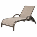 Lettino prendisole 190 x 65 x 95 cm in metallo e tessuto beige reclinabile da esterno