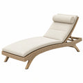 Lettino prendisole da esterno 200 x 70 cm in fibra intrecciata beige con schienale regolabile