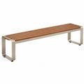 Panca da giardino 180 x 40 x 45 cm in legno e acciaio inox marrone argento - design moderno