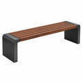 Panca da giardino 150 x 40 x 45 cm in legno marrone e metallo nero - design moderno