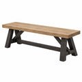Panca 180 x 35 x 45 cm in legno marrone naturale e scuro - stile rustico industriale